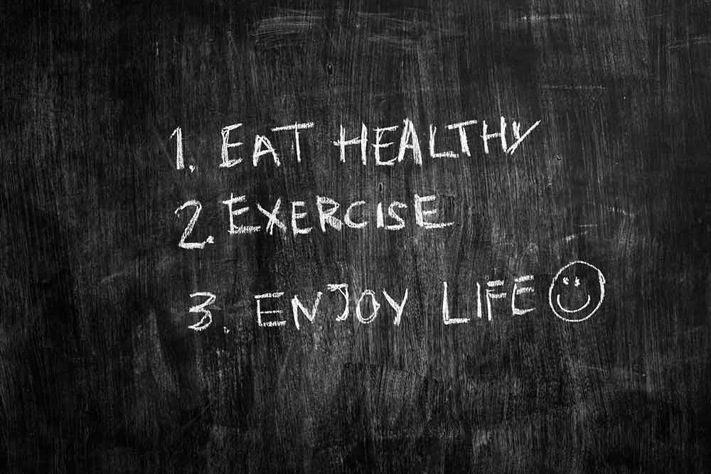 blackboard with diet tips